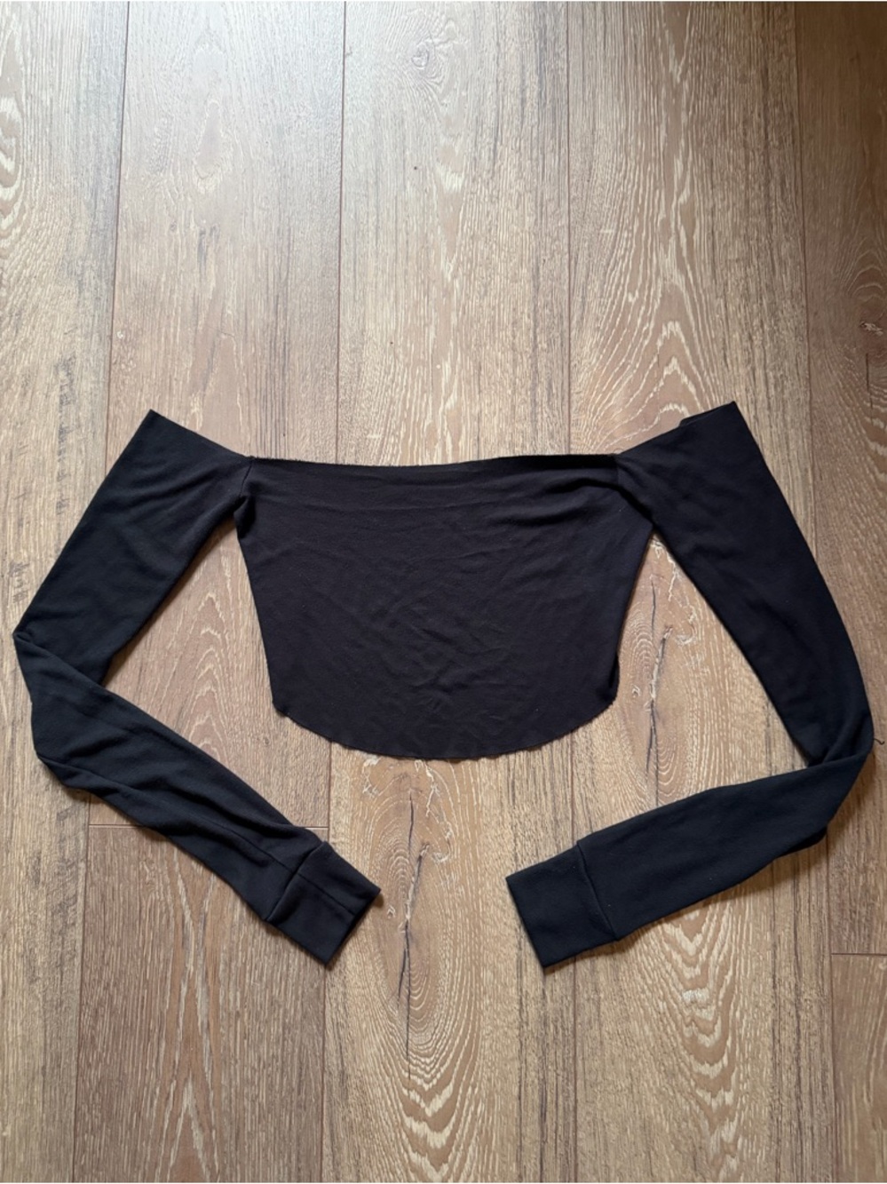 Are You Am I off the shoulder long sleeve black top